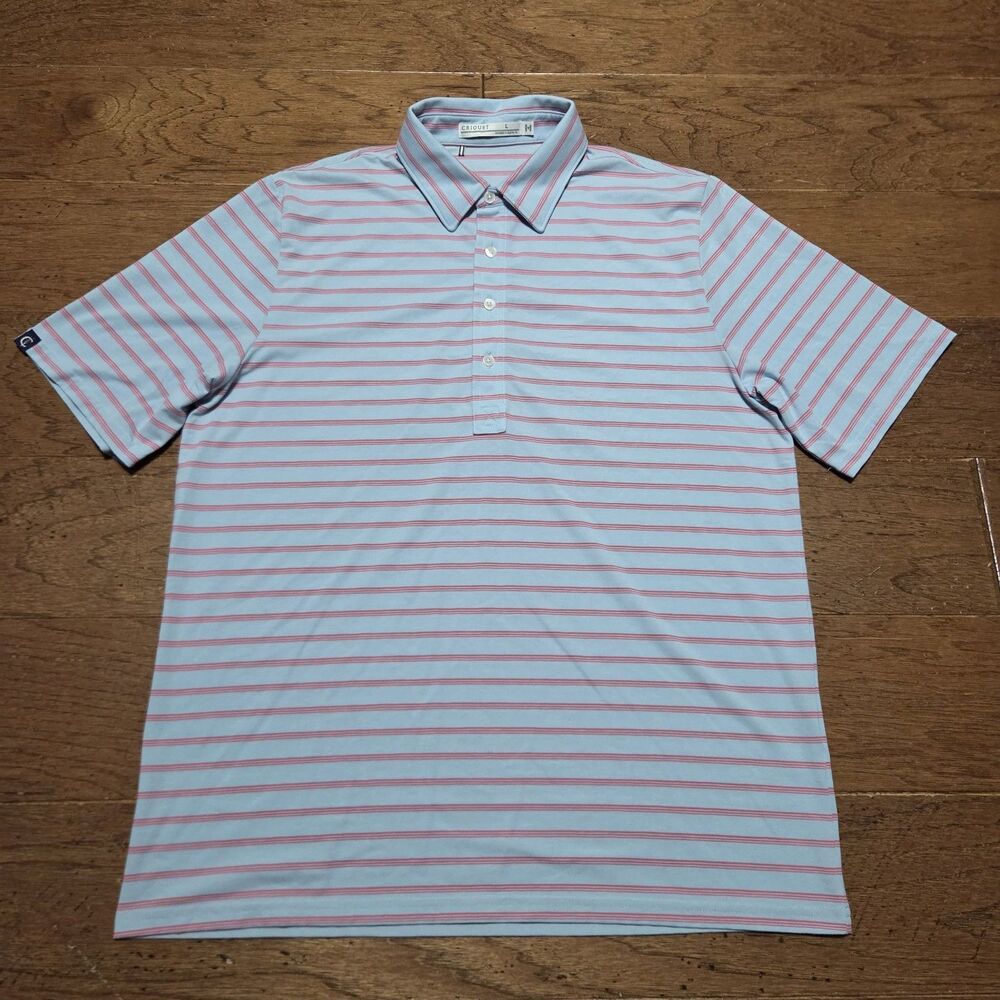 Criquet Polo Shirt Performance Players Striped Large